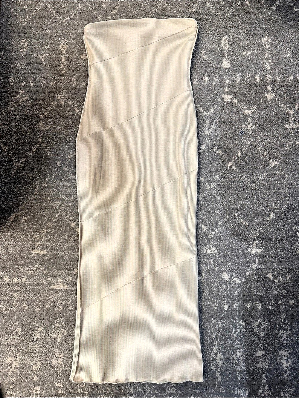 Ribbed Maxi Dress in Cream